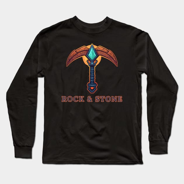 Deep Rock Galactic Pickaxe Long Sleeve T-Shirt by Sacred Circle